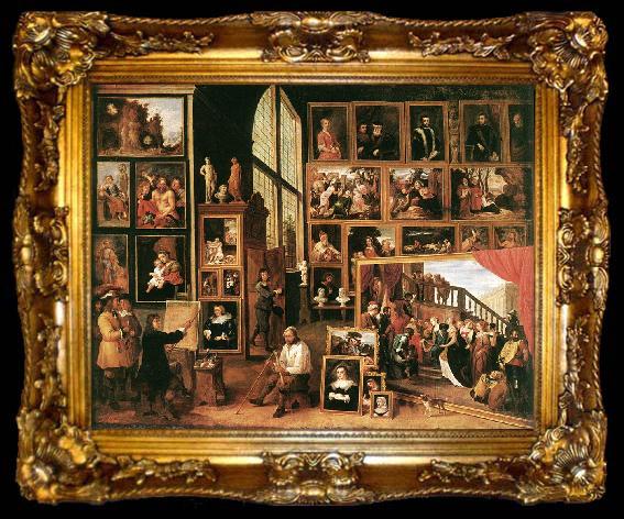framed  TENIERS, David the Younger The Gallery of Archduke Leopold in Brussels at, ta009-2